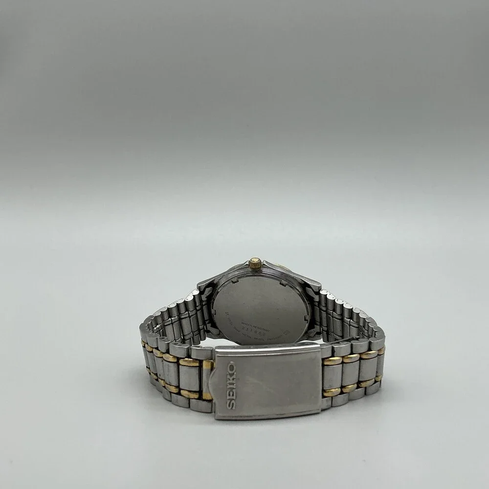 Vintage Seiko 7N43-6A09 Mens Watch 36mm Day Date Two Tone New Battery 7